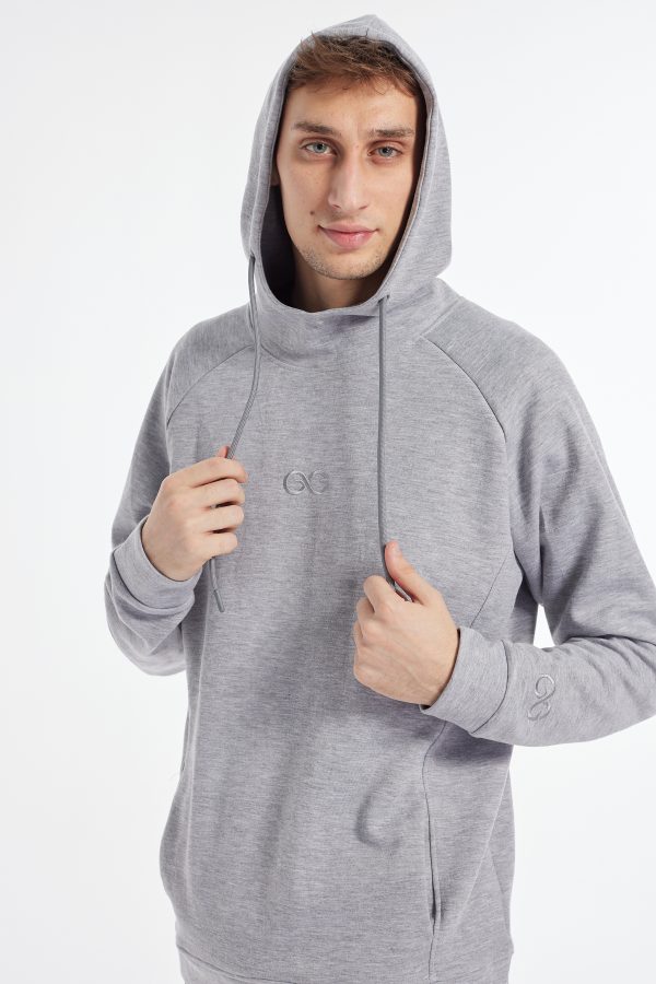 Erkek Gri Bol Kesimli Kapüşonlu Sweatshirt'ü Hood