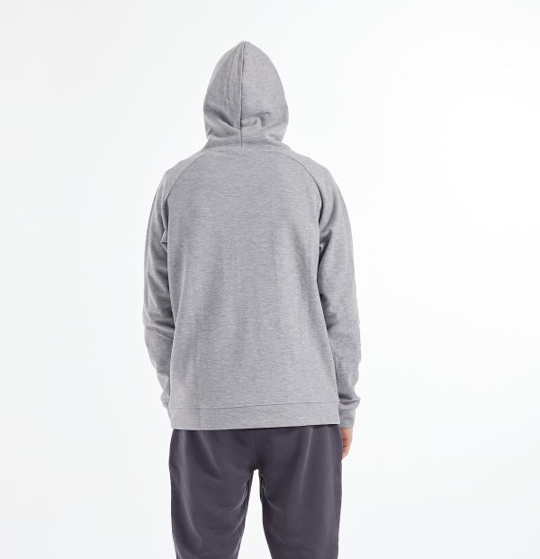 Erkek Gri Bol Kesimli Kapüşonlu Sweatshirt'ü arka